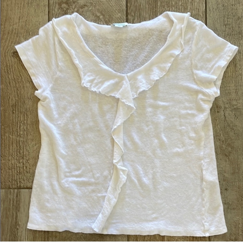Sundance Linen Cascading Ruffled Tee - Picture 2 of 5